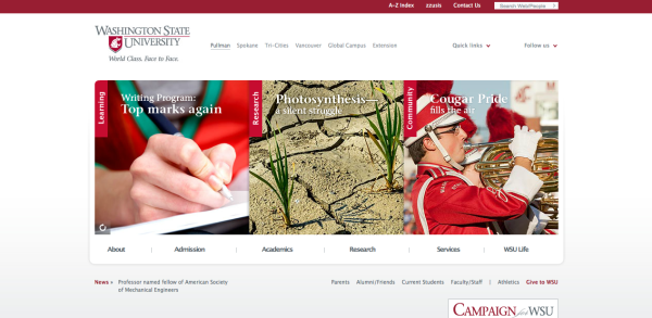 Whipp, http://www.wsu.edu/, Washington State University, Top 10 college websites