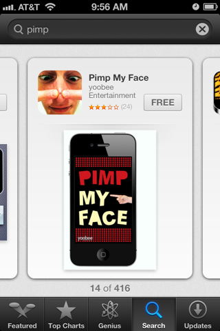 pimp my face app, pimple pop app, gross apps, Whipp list of odd apps